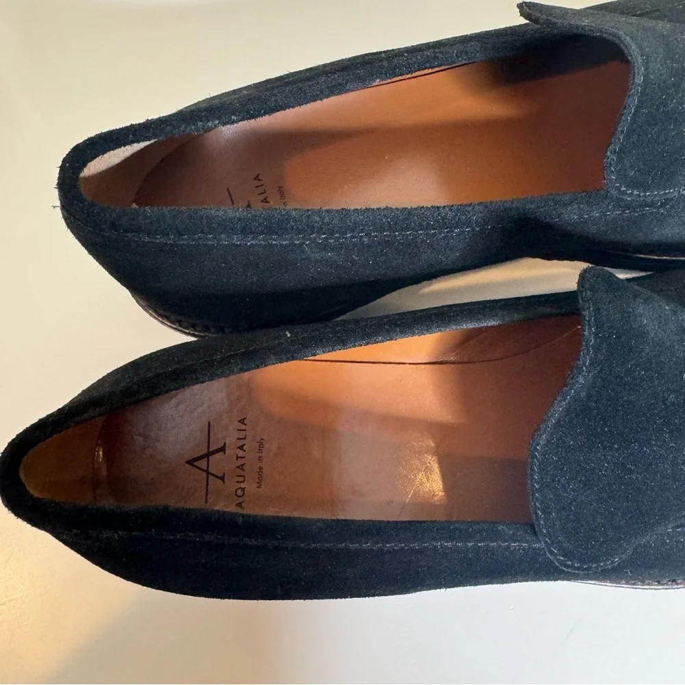 Aquatalia Loafers black Suede Kelsey Weatherproof Shoes